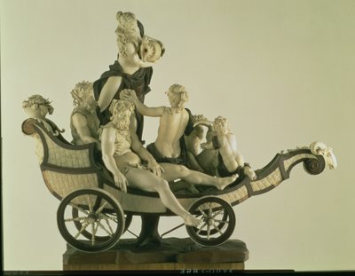 Chariot with Silenus, ivory sculpture, Munich, second quarter of the 18th century by Simon Troger